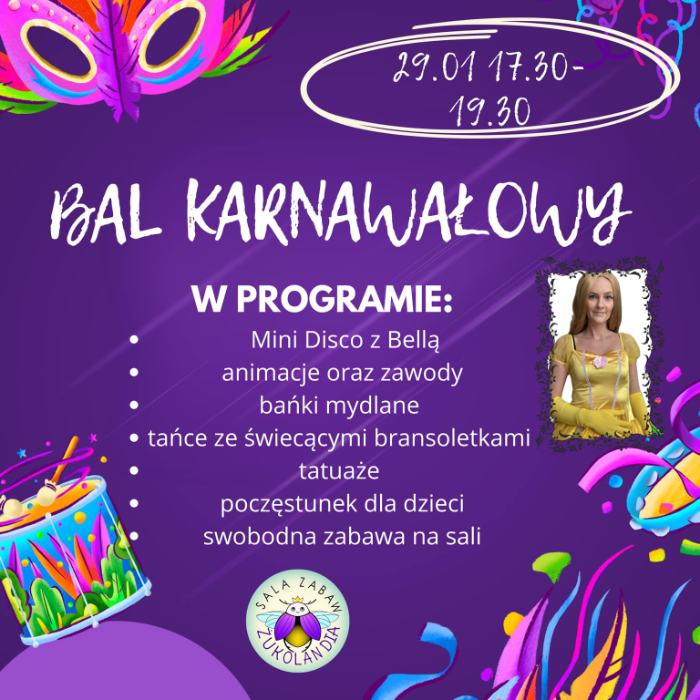 Zajęcia dla dzieci Bal karnawałowy w Warszawie