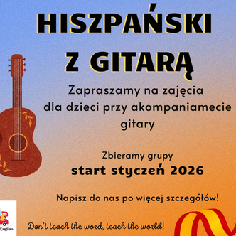 Zajęcia dla dzieci Creative Spanish - hiszpański dla przedszkolaków z gitarą na żywo w Warszawie