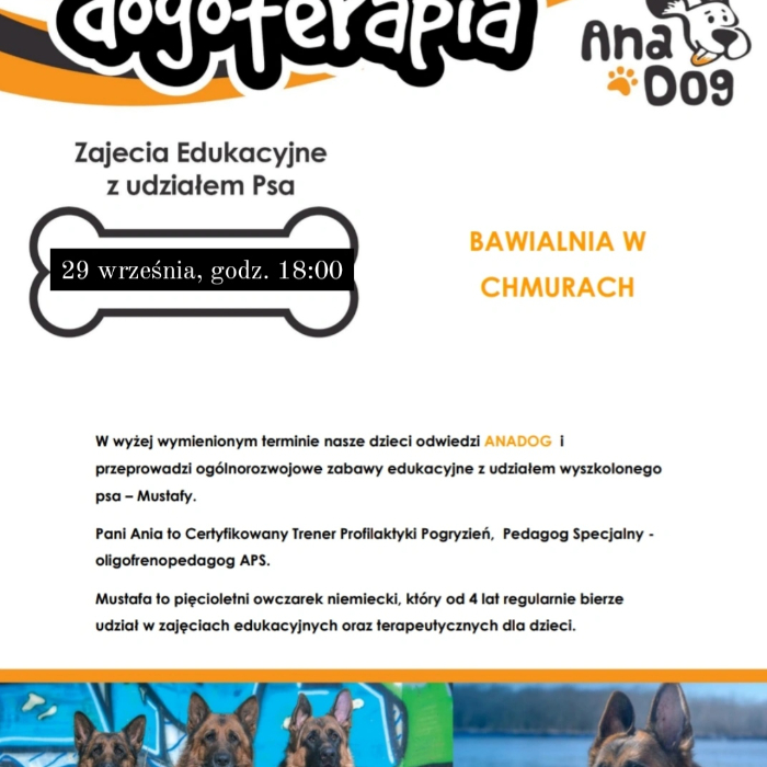 Zajęcia dla dzieci Dogoterapia w Warszawie