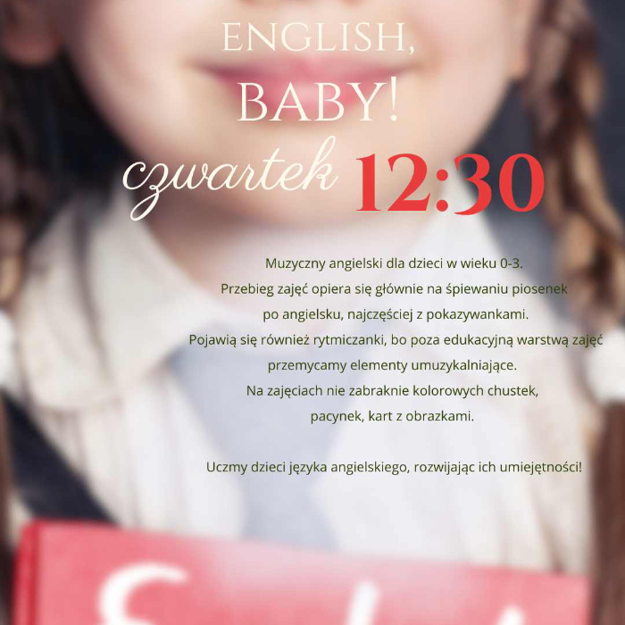 Zajęcia dla dzieci ENGLISH, BABY! 0-3 LAT w Warszawie