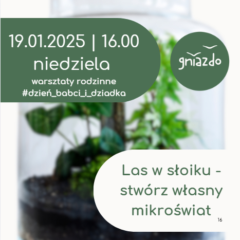 Zajęcia dla dzieci Las w słoiku - prezent dla Babci i Dziadka - warsztaty rodzinne w Warszawie