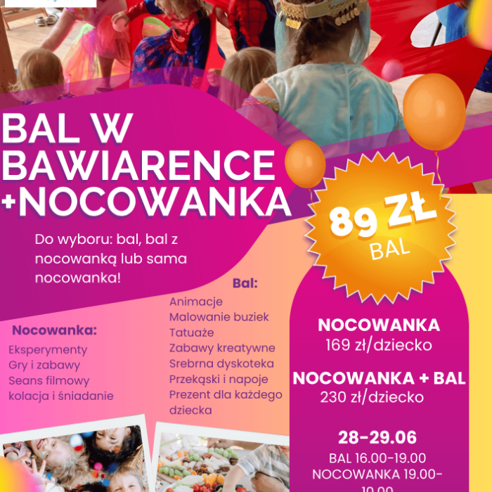 Zajęcia dla dzieci NOCOWANKA Z OKAZJI ROZPOCZĘCIA WAKACJI w Warszawie