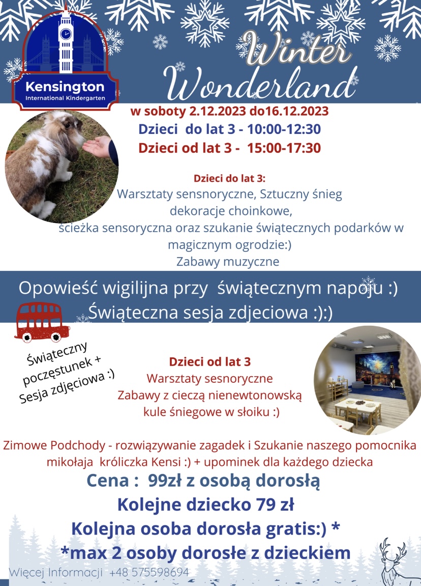 Zajęcia dla dzieci Winter Wonderland w Warszawie