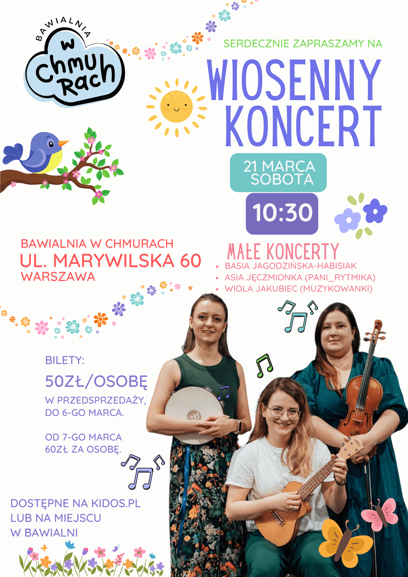 Zajęcia dla dzieci Wiosna Gra!  Koncert W Chmurach _ Przedsprzedaż w Warszawie